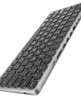 USB хъб AXAGON HMC-KB keyboard USB-C 5Gbps with HUB microSD/SD 3x USB-A HDMI 4K/60Hz PD 100W Audio US