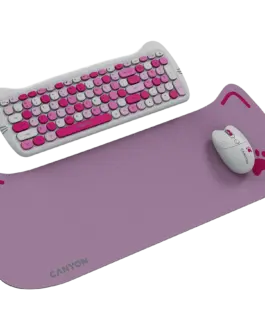 Alternative view of Клавиатура CANYON HSET-W6 EN Keyboard+Mouse Kitty Edition AAA+АА Wireless Pink