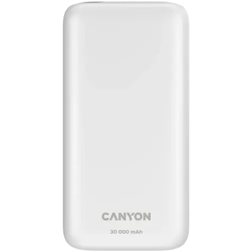 Външна батерия CANYON power bank PB-301 LED 30000 mAh PD 20W QC 3.0 White