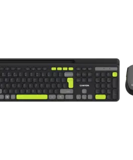 Клавиатура CANYON HSET-W5 EN Keyboard+Mouse AAA+AA Wireless Black