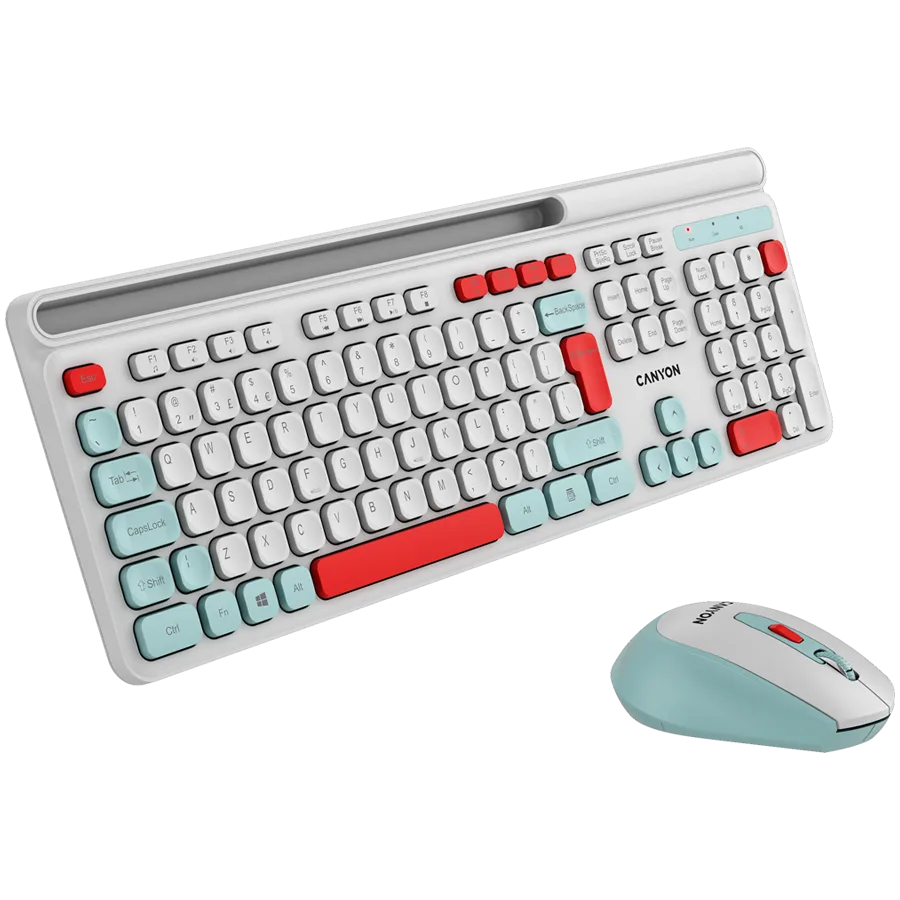 Клавиатура CANYON HSET-W5 EN Keyboard+Mouse AAA+AA Wireless White - Image 54