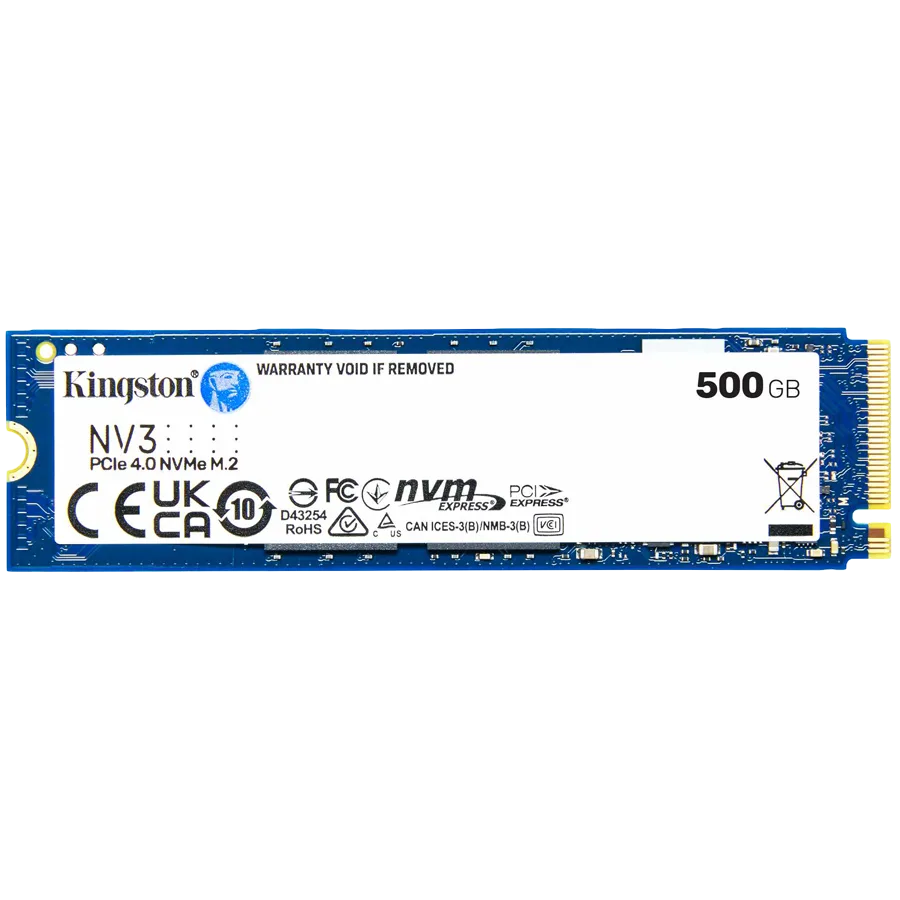 SSD диск Kingston 500GB NV3 SSD M.2 2280 PCIe 4.0 NVMe Read: 5000/ Write: 3000MB/s