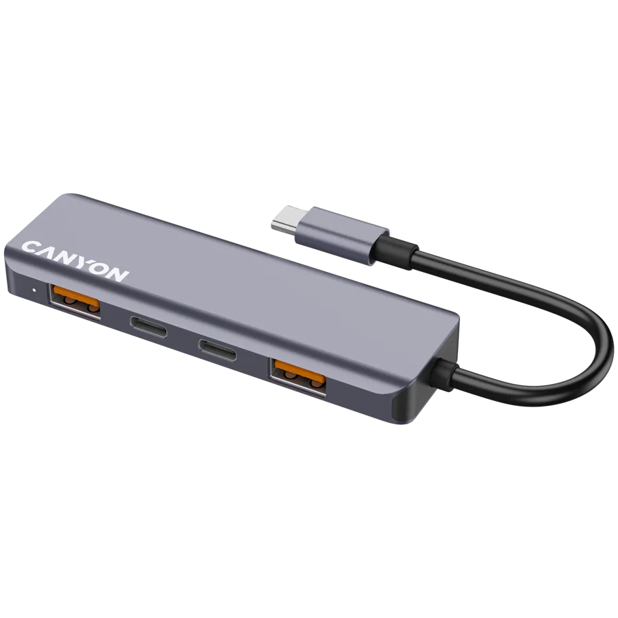 USB хъб CANYON hub DS-18 5in1 USB-C Grey
