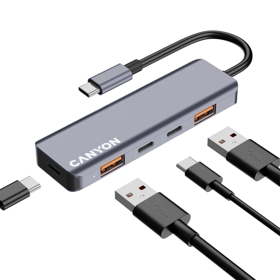 USB хъб CANYON hub DS-18 5in1 USB-C Grey - Image 95