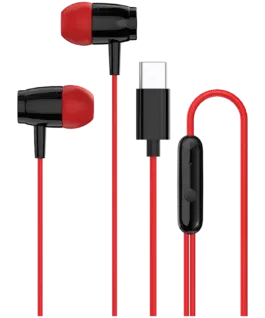 Слушалки CANYON headphones SEP-5 TYPE-C Red