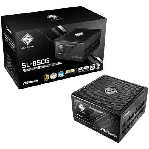 Захранване за компютър Asrock SL-850G 850W 80 Plus GOLD Fully Modular PSU Japanese Capacitors 2x EPS 12V CPU(4+4pin) 1x
