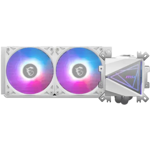 Охладител за процесор Охладител MSI MAG CORELIQUID I240 WHITE 2x 120mm ARGB Fans Aluminium Radiator Loop Dynamic Bearing