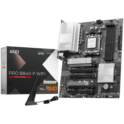 Дънна платка MSI PRO B840-P WIFI ATX Socket AM5 4x DDR5 Dual Channel DDR5 up to 8000(OC)MHz 5x PCIe x16 slot 2x M.2 slot