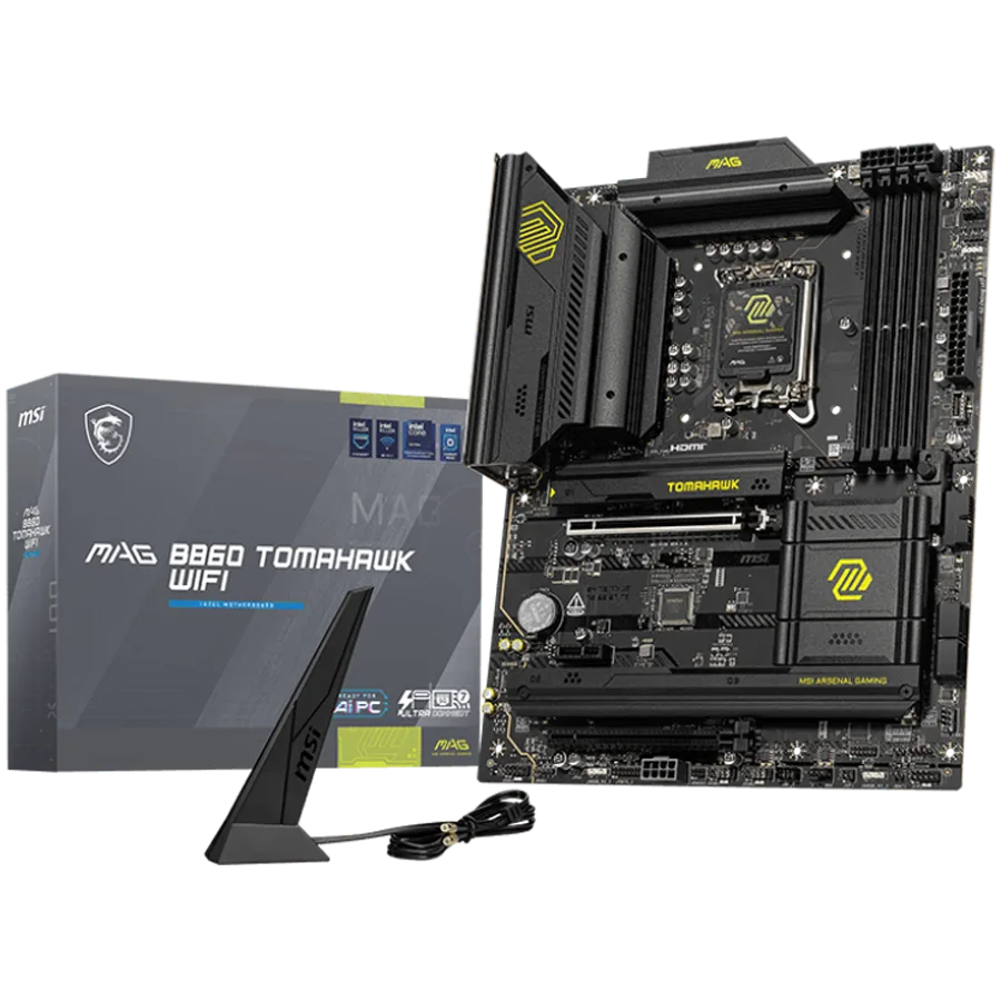 Дънна платка MSI MAG B860 TOMAHAWK WIFI ATX LGA 1851 4x DDR5 Dual Channel DDR5 up to 9200(OC)MHz 2x PCIe x16 slot 3x M.2