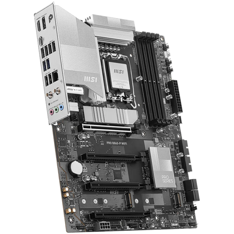 Дънна платка MSI PRO B860-P WIFI, ATX, LGA 1851, 4x DDR5 Dual Channel DDR5 up to 8600(OC)MHz, 4x PCIe x16 slot, 3x M.2 slot, 4x USB 2.0, 2x USB 5Gbps, 2x USB 10Gbps, 1x USB 40Gbps Type-C, HDMI, DP, 7.1 HD Audio, 5G LAN, WiFi, BT, 3Y - Image 38
