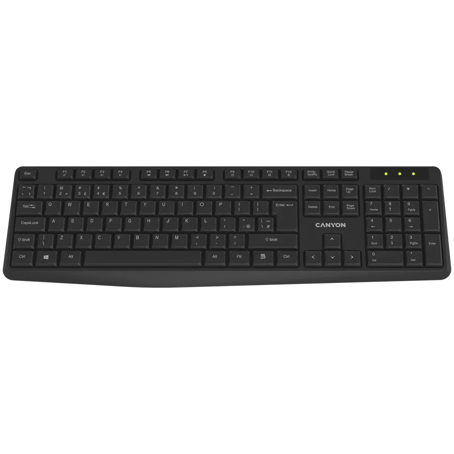 Клавиатура CANYON keyboard KB-W01 EN/BG Wireless Black