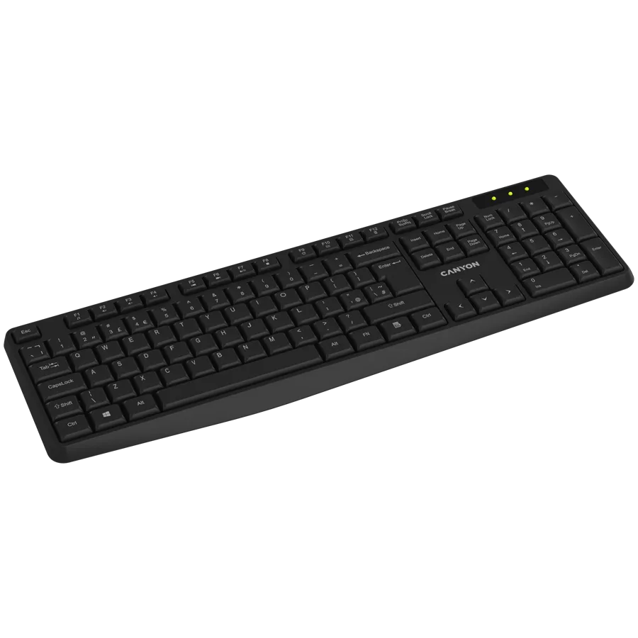 Клавиатура CANYON keyboard KB-W01 EN/BG Wireless Black - Image 8