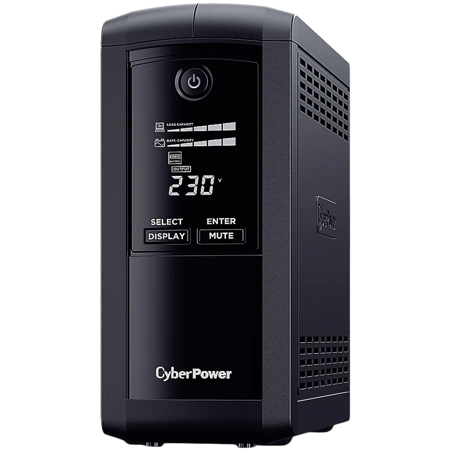 UPS CyberPower UPS с AVR Line-Interactive LCD display700VA/390W 4x Schuko Runtime at 90W ( min ):33 Surge and Spike prot