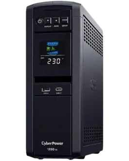UPS CyberPower UPS AVR1350VA/810W Line-Interactive LCD display Sine Wave output (for Active PFC ) 6x Schuko Runtime at 5