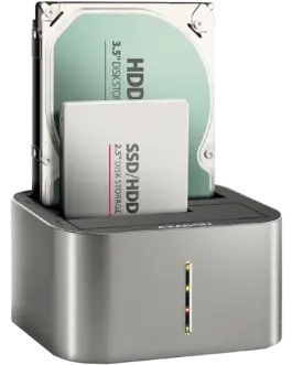 Докинг станция за твърд диск AXAGON ADSA-DC USB3.2 Gen1 - 2x SATA 6G CLONE DUAL HDD Dock Station