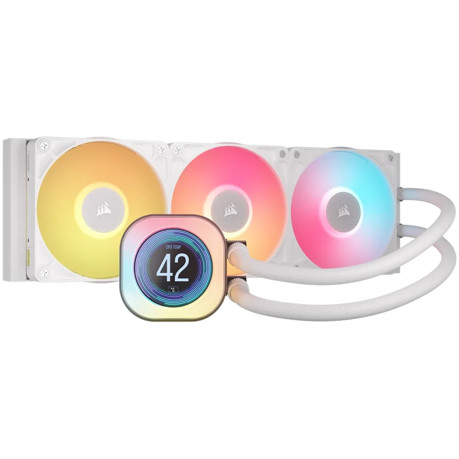 Охладител за процесор Охладител CORSAIR iCUE LINK TITAN 360 RX LCD White AIO 360mm Liquid CPU