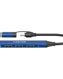 USB хъб CANYON hub DS-02 4in1 USB-A/C Blue