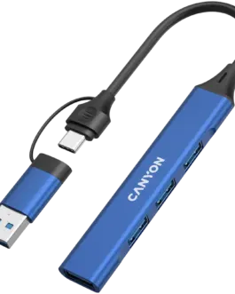 Alternative view of USB хъб CANYON hub DS-02 4in1 USB-A/C Blue