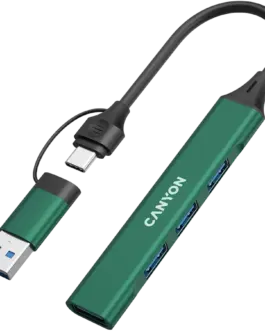 Alternative view of USB хъб CANYON hub DS-02 4in1 USB-A/C Green