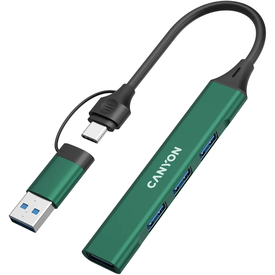 USB хъб CANYON hub DS-02 4in1 USB-A/C Green - Image 22