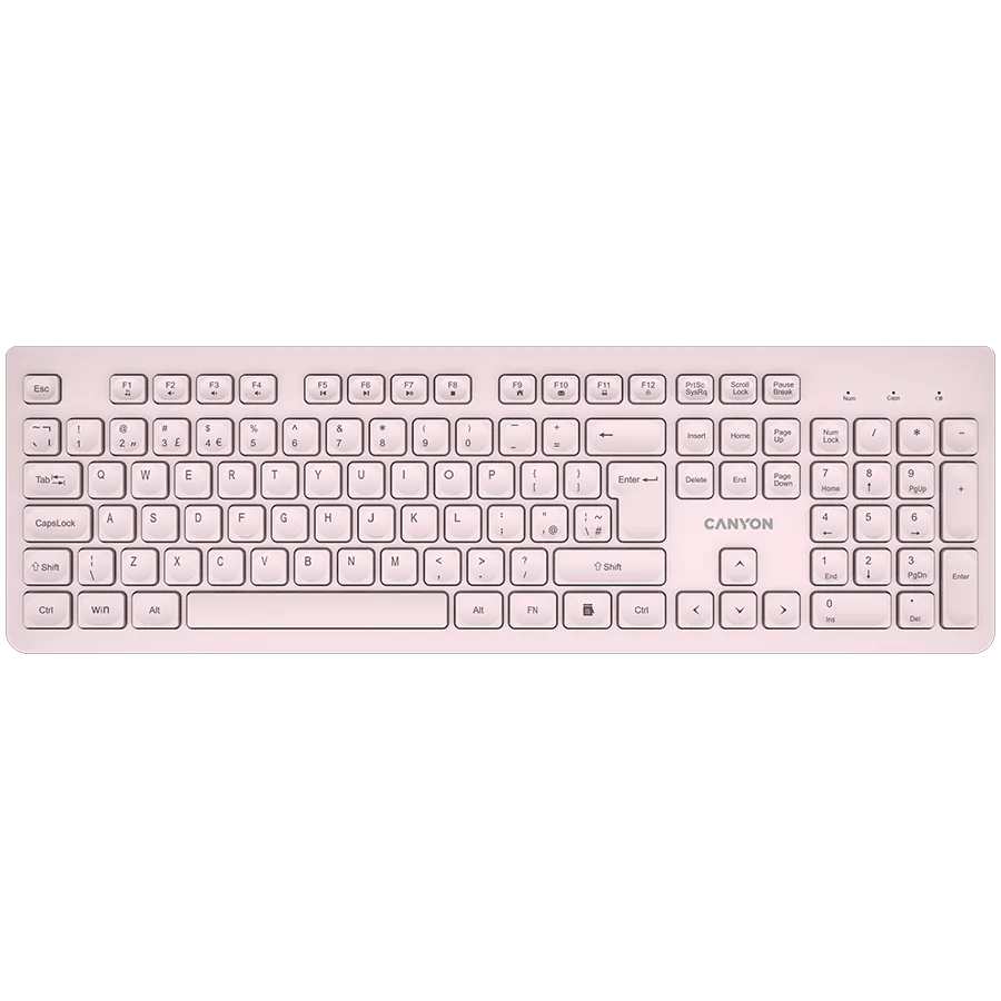 Клавиатура CANYON keyboard HKB-W01 UK/US AAA Wireless Beige