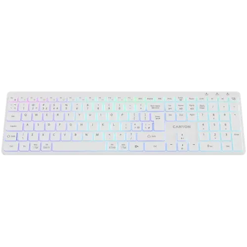Alternative view of Клавиатура CANYON keyboard HKB-W11 UK/US RGB Dual Mode Wireless White
