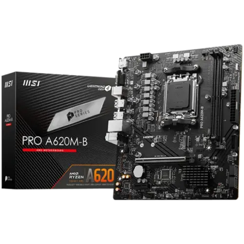 Дънна платка MSI MB Sc AM5 PRO A620M-B AMD A620 2xDDR5 1xHDMI 1xVGA mATX