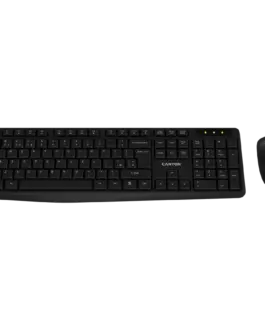 Клавиатура CANYON SET-W01 EN/BG Keyboard+Mouse Wireless Black
