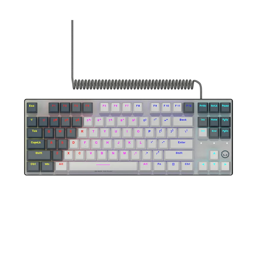 Геймърска клавиатура LORGAR Azar 514TKL Wired RGB mechanical gaming keyboard white EN