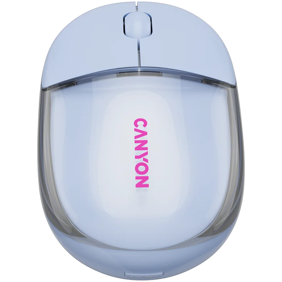 Безжична мишка CANYON mouse OnClick 24 BT/ Wireless Transparent/Blue - Image 2