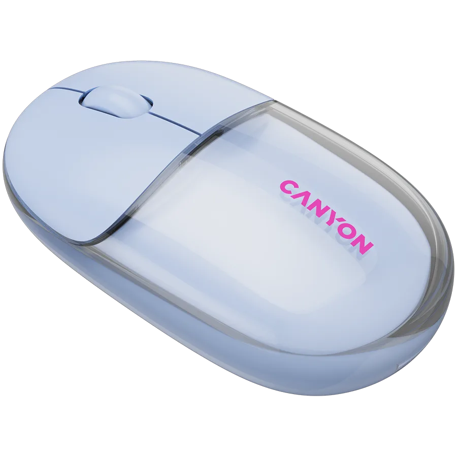 Безжична мишка CANYON mouse OnClick 24 BT/ Wireless Transparent/Blue - Image 3