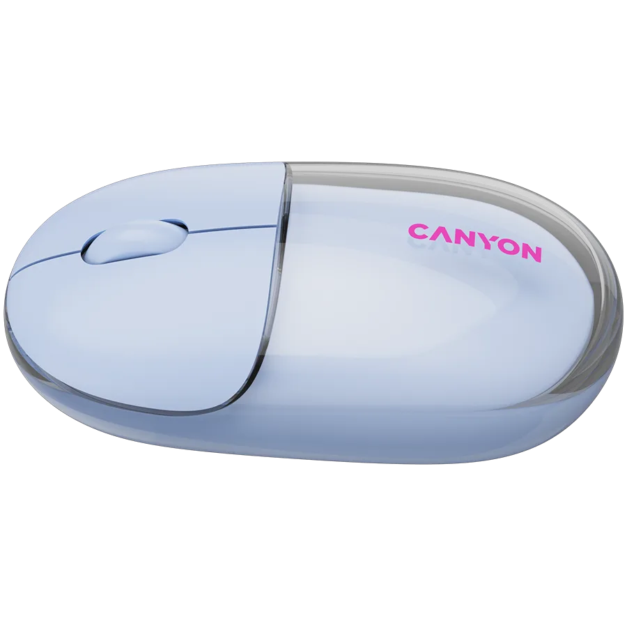 Безжична мишка CANYON mouse OnClick 24 BT/ Wireless Transparent/Blue - Image 4