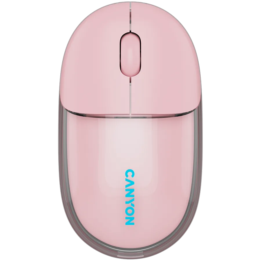 Безжична мишка CANYON mouse OnClick 24 BT/ Wireless Transparent/Pink