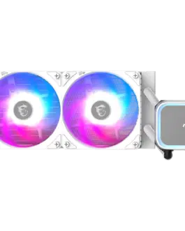 Охладител за процесор Охладител MSI MAG CORELIQUID A13 240 WHITE 2x120mm Pre-installed ARGB Daisy Chain Fans Replacable