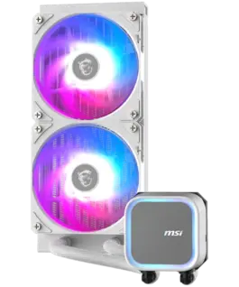 Alternative view of Охладител за процесор Охладител MSI MAG CORELIQUID A13 240 WHITE, 2x120mm Pre-installed ARGB Daisy Chain Fans, Replacable Top Cover, Copper Base Intel LGA 1700/1851, AMD AM5/AM4, 3Y Warranty