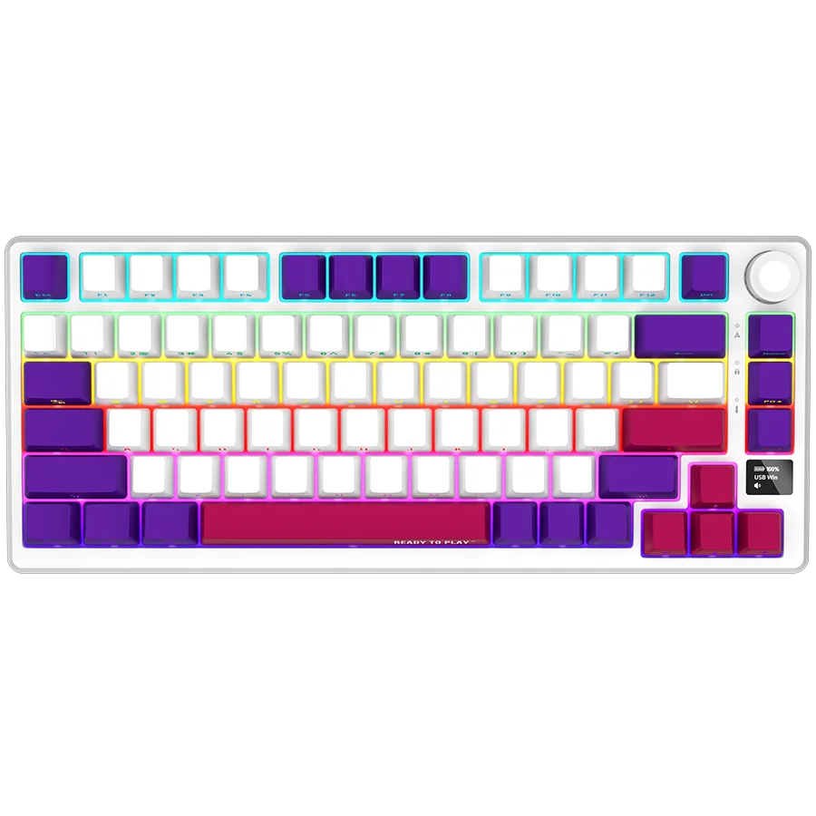 Геймърска клавиатура LORGAR KBP7075W Wireless 75% Mechanical Gaming Keyboard Pro White EN