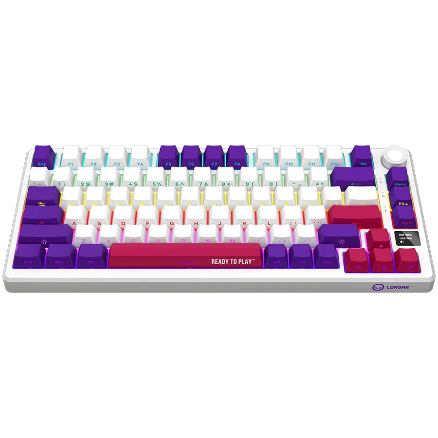 Геймърска клавиатура LORGAR KBP7075W, Wireless 75% Mechanical Gaming Keyboard Pro, White, EN layout - Image 19