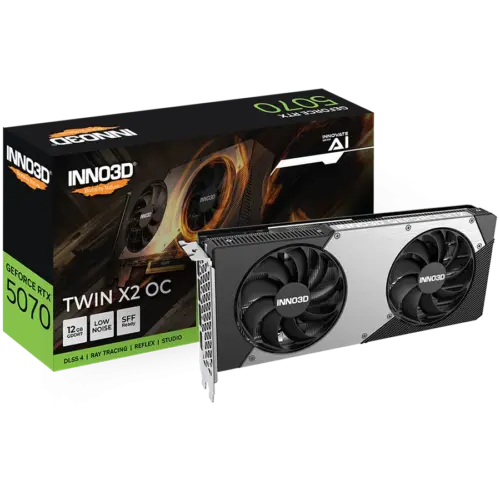 Видео карта INNO3D GeForce RTX 5070 Twin X2 OC 12GB GDDR7 192-bit HDMI 3x DP