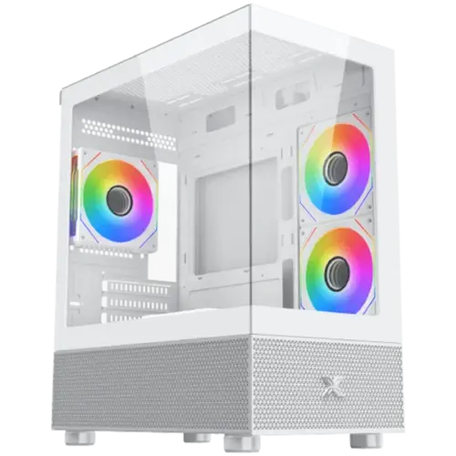 Кутия за компютър Alphard M Arctic (WH MATX U3x1 & U2x2 2PCS TG 3PCS G20A Arctic Reverse & 1PC G20A Arctic ARGB