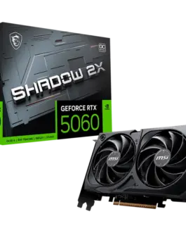 Видео карта MSI Video Card NVIDIA GeForce RTX 5060 8G SHADOW 2X OC 8GB GDDR7 128-bit 2535 MHz Boost 3840 CUDA Cores PCIe