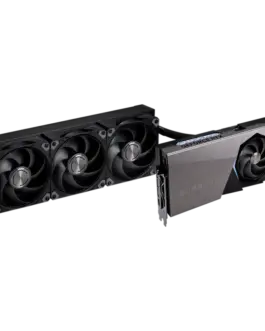 Alternative view of Видео карта MSI Video Card NVIDIA GeForce RTX 5090 32G SUPRIM LIQUID SOC, 32GB GDDR7, 512-bit, 2580 MHz Boost (Gaming Mode), 21760 CUDA Cores, PCIe 5.0 x16, 3x DP 2.1b, HDMI 2.1b, RAY TRACING, Hybrid Liquid Cooling, 600W TDP, 16-pin PCIe Power, G-SYN