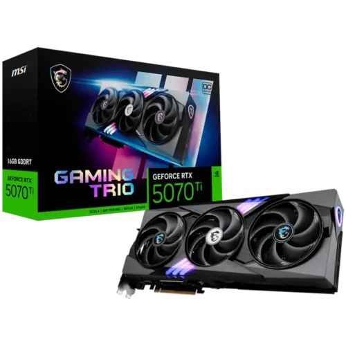 Видео карта MSI Video Card Nvidia GeForce RTX 5070 TI 16G GAMING TRIO OC 16GB GDDR7 256bit Effective Memory Clock: 28000