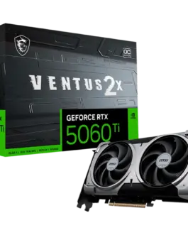Видео карта MSI Video Card NVIDIA GeForce RTX 5060 Ti 16G VENTUS 2X OC PLUS 16GB GDDR7 128-bit 2602 MHz Boost 4608 CUDA
