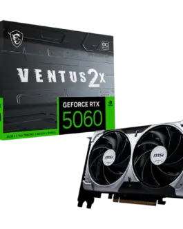 Видео карта MSI Video Card NVIDIA GeForce RTX 5060 8G VENTUS 2X OC 8GB GDDR7 128-bit 2535 MHz Boost 3840 CUDA Cores PCIe