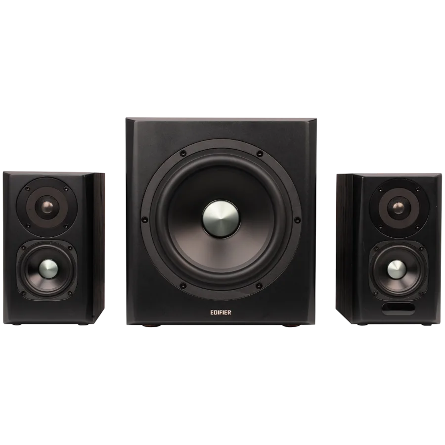 Тонколона Edifier S351DB 2.1 Audio System, BT V5.1, Optical, Coaxial, RCA, 8-inch Subwoofer, 3.5-inch Drivers, 0.75-inch Tweeters, 150W (RMS), Control Knobs and Remote Control, Black - Image 31