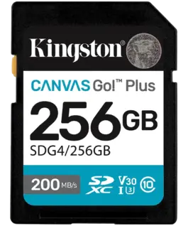 Карта памет KINGSTON 256GB SDXC Canvas Go Plus Gen4 200MB/s C10 UHS-I U3 V30