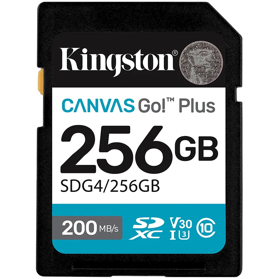 Карта памет KINGSTON 256GB SDXC Canvas Go Plus Gen4 200MB/s C10 UHS-I U3 V30