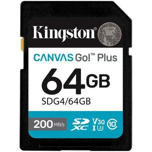 Карта памет KINGSTON 64GB SDXC Canvas Go Plus Gen4 200MB/s C10 UHS-I U3 V30