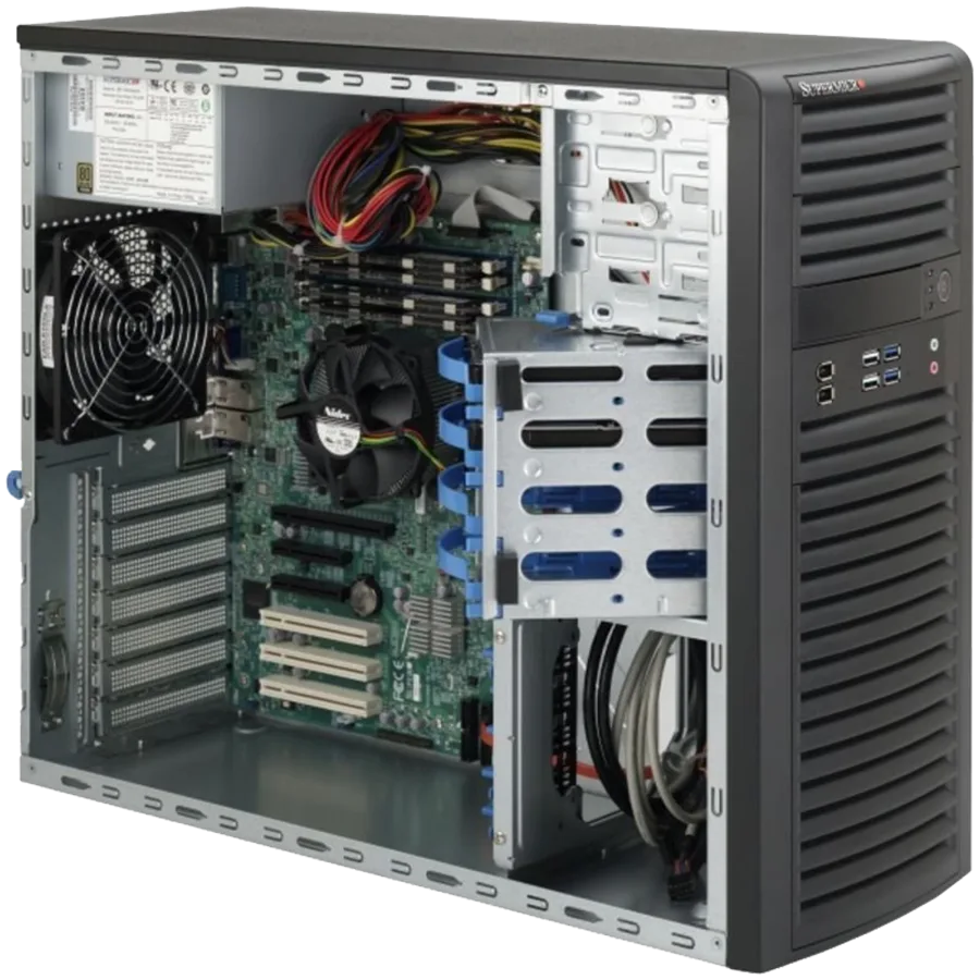 Сървър SC732D4 Chassis 900W MB X12SPL-F CPU Xeon 4316 DDR4 RDIMM 8X32GB 3200SSD 2.5 SATA 240GB Network