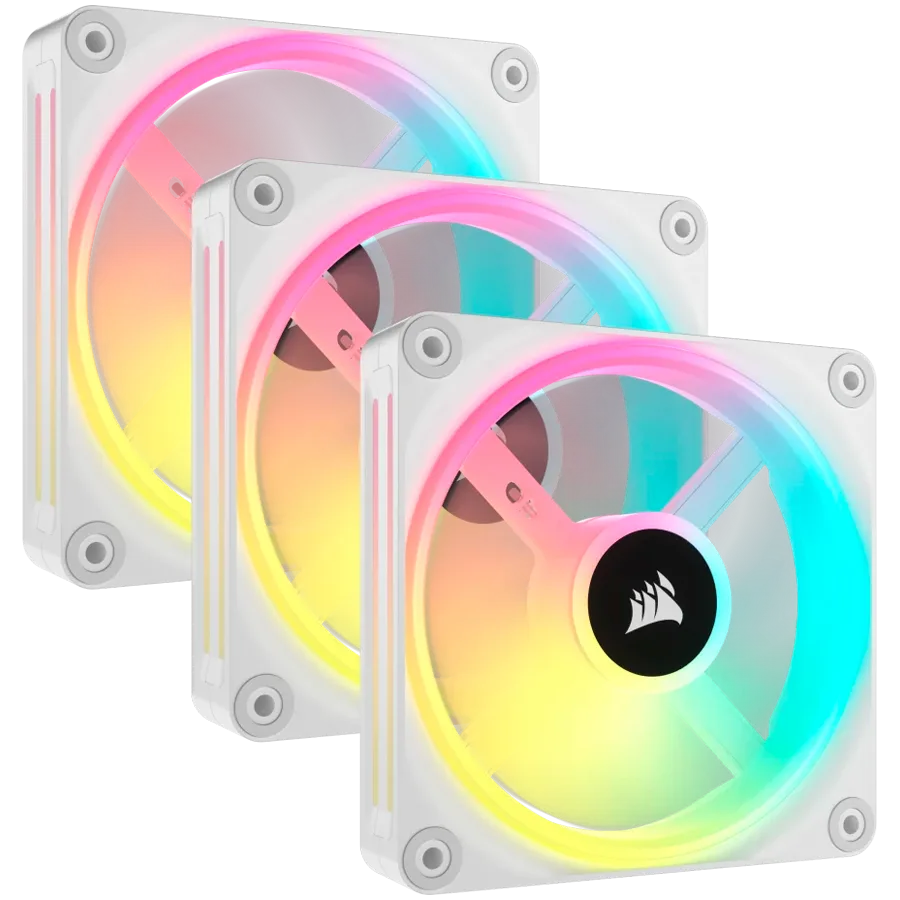 Вентилатор CORSAIR iCUE LINK QX120 RGB WHITE 120mm Magnetic Dome RGB Fan Triple Fan Kit